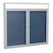 Ghent Enclosed Bulletin Board, 2 Door, Vinyl, Hdlnr Frame, 3 ft H x 5 ft W, Navy PAVX6-195 - alternate 1